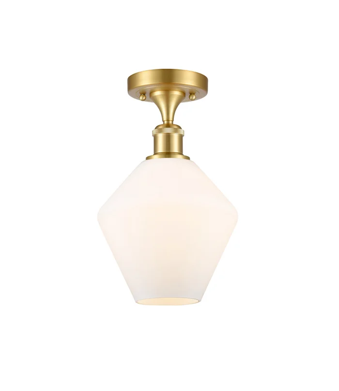 Ballston One Light Semi-Flush Mount in Satin Gold (405|516-1C-SG-G651-8)