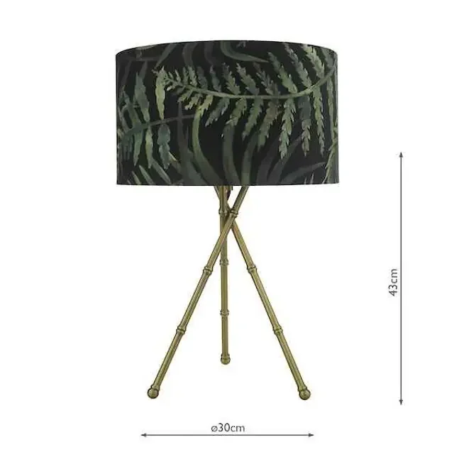 Bamboo Antique Brass Table Lamp Base Only