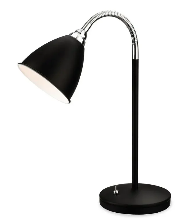 Bari Black with Chrome Adjustable Table Lamp