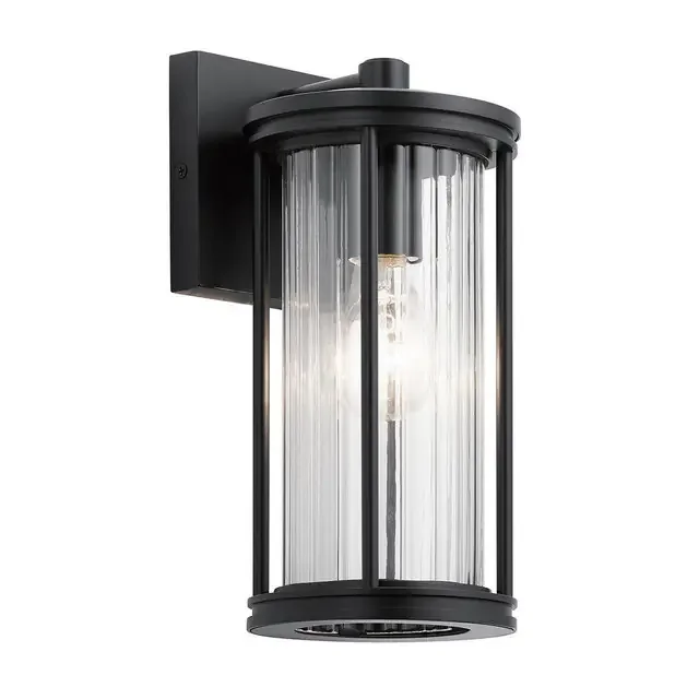 Barras Black 29cm IP44 Wall Light