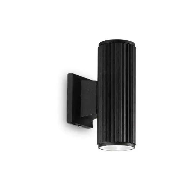 Base AP2 Black Cylinder Up and Down IP44 Wall Spotlight