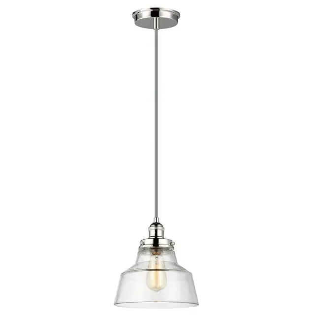 Baskin Polished Nickel Bell Pendant Light