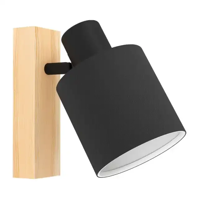 Batallas Wood Effect with Black Adjustable Wall Light