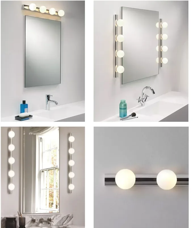 Bathroom Mirror Wall Lights – Opal Glass Globes