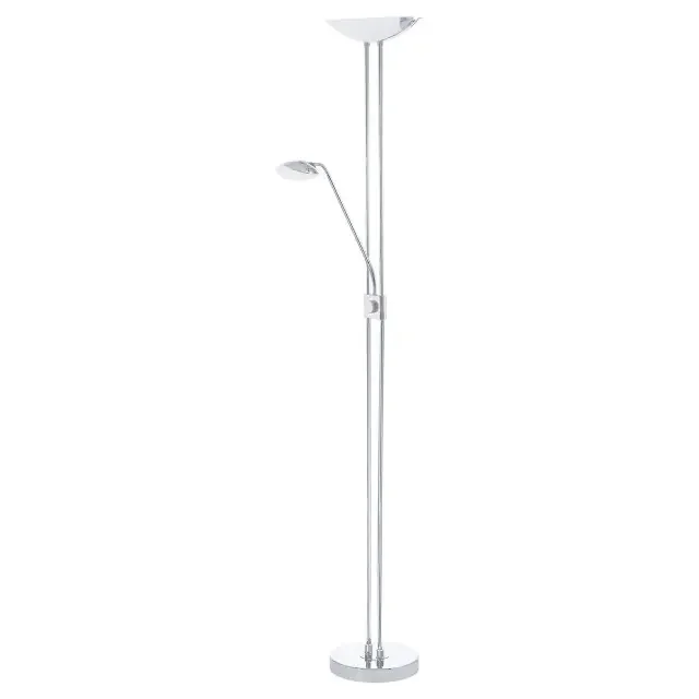 Baya LED Chrome with Satined White Glass and Plastic Shades Floor Lamp