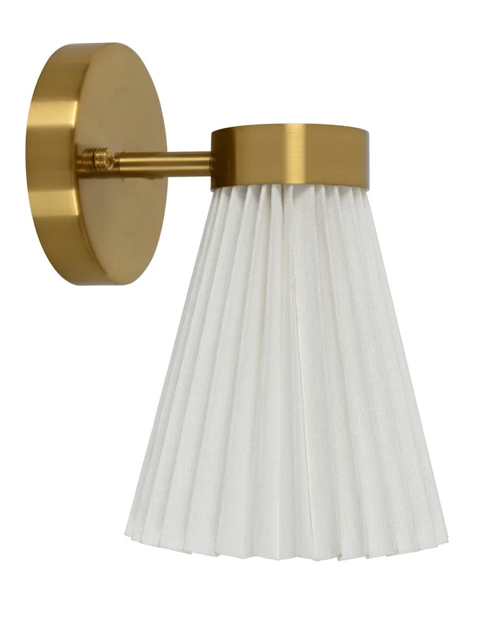 Beacon Lighting 30913601 Amore One Light Wall Bracket, Brass/White