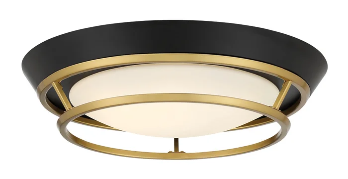 Beam Me Up! LED Flush Mount in Coal And Satin Brass (42|P5371-689-L)