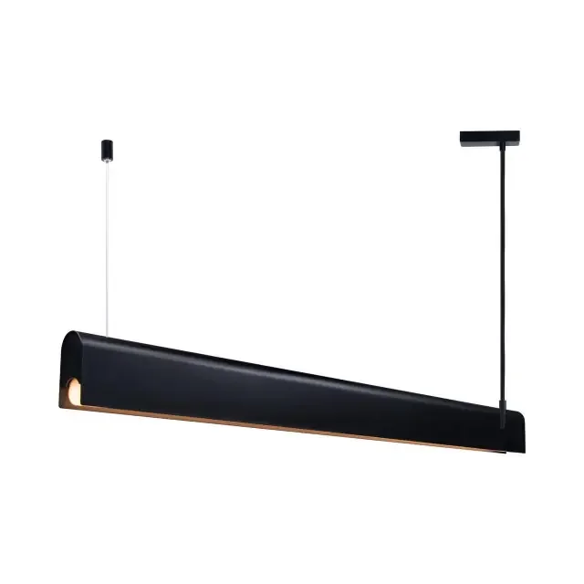 Beau Black with Warm White Diffuser 100cm Bar Pendant Light