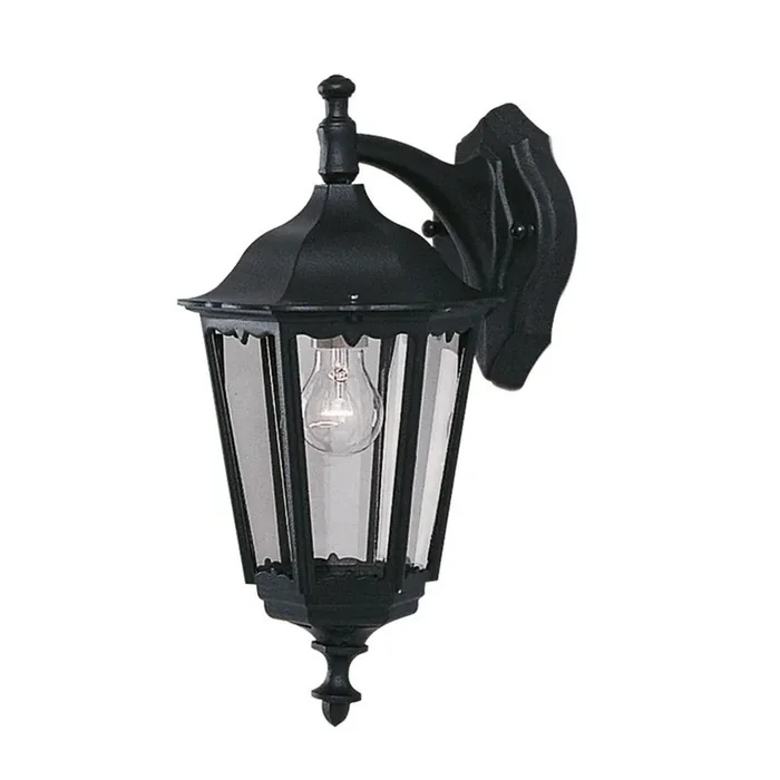 Bel Aire Black Outdoor Traditional Down Lantern Wall Light