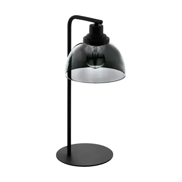 Beleser Black with Black Vaporized Glass Shade Table Lamp
