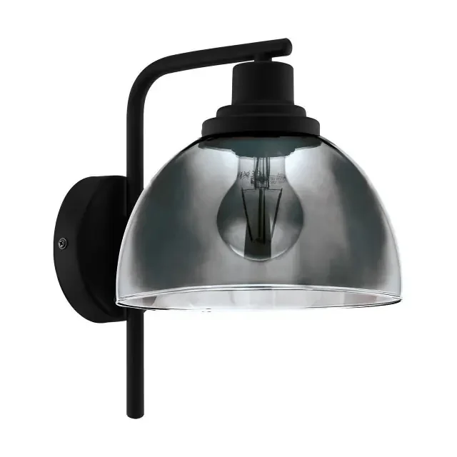 Beleser Black with Black Vaporized Glass Shade Wall Light – Clearance