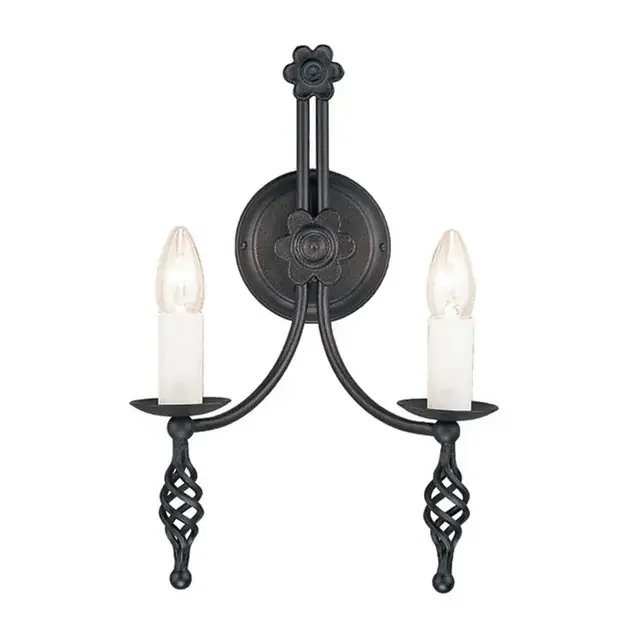 Belfry 2 Light Black Wall Light