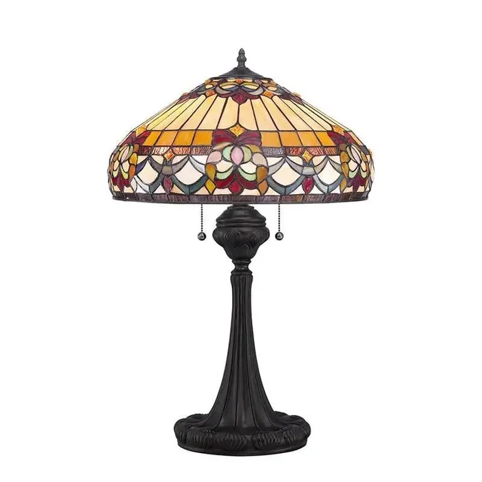 Belle Fleur Vintage Bronze 2 Light Table Lamp