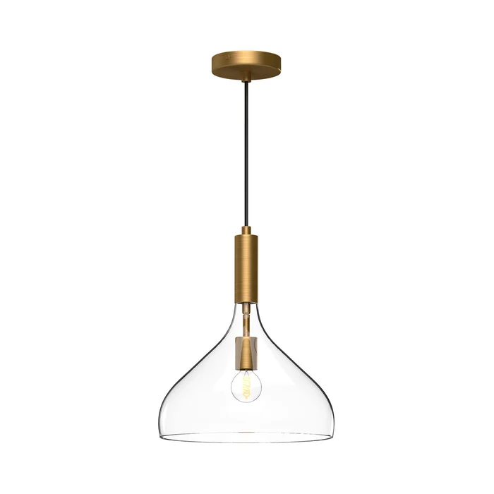 Belleview One Light Pendant in Aged Gold/Clear Glass (452|PD532312AGCL)