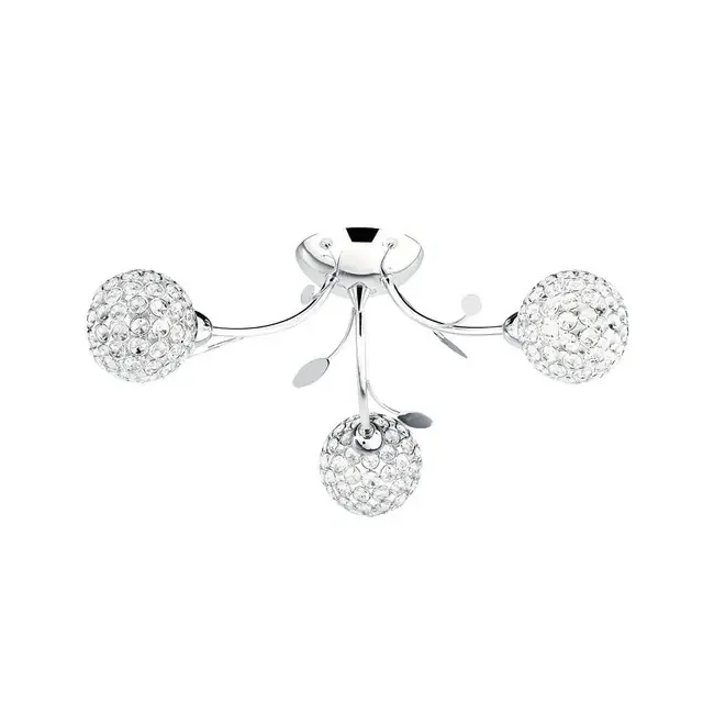Bellis Ii 3 Light Chrome with Clear Glass Semi-Flush Ceiling Light