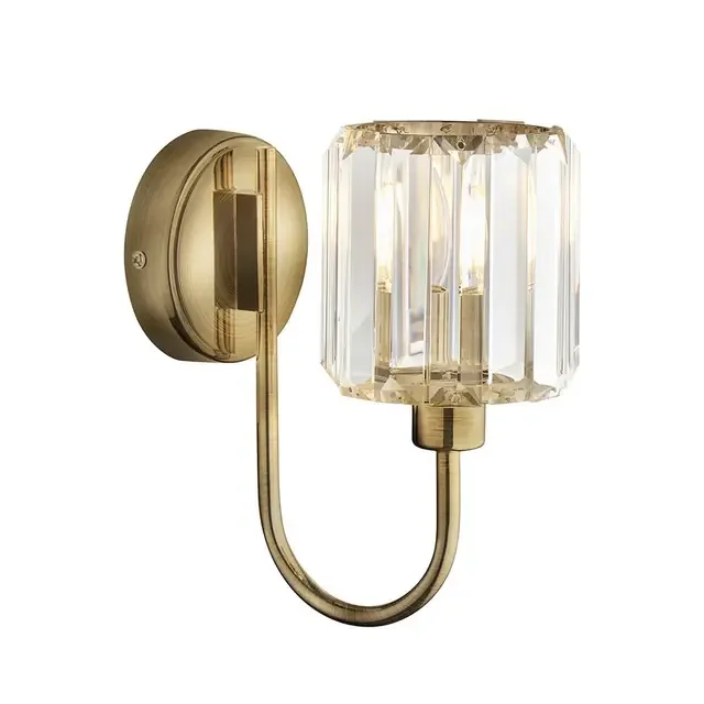 Berenice Antique Brass with Clear Diffuser Wall Light