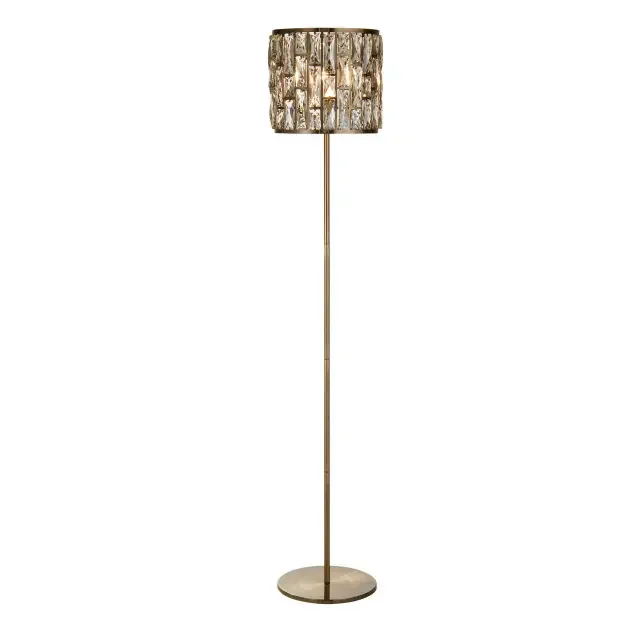 Bijou Antique Brass with Champagne Glass Floor Lamp