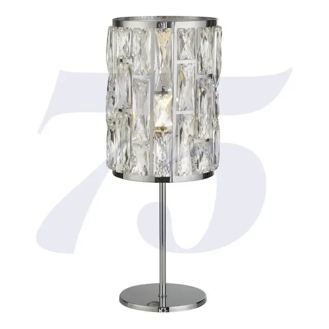 Bijou Polished Chrome with Crystal Table Lamp