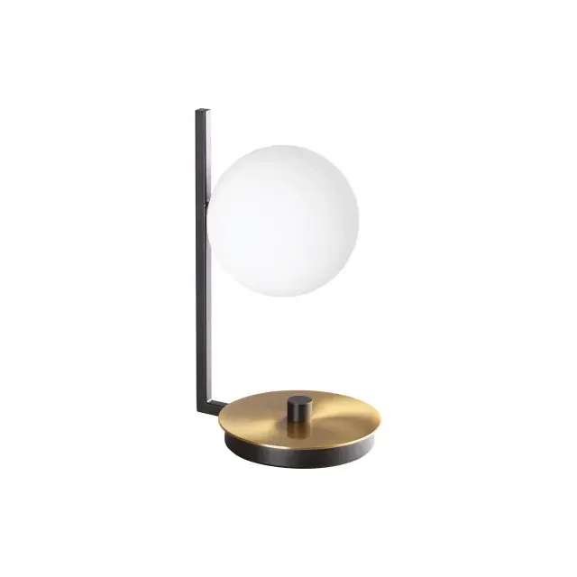 Birds TL1 Black with Brass and White Sphere Table Lamp