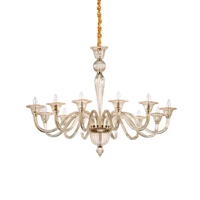 Birgitta SP12 12 Light Amber Glass Chandelier