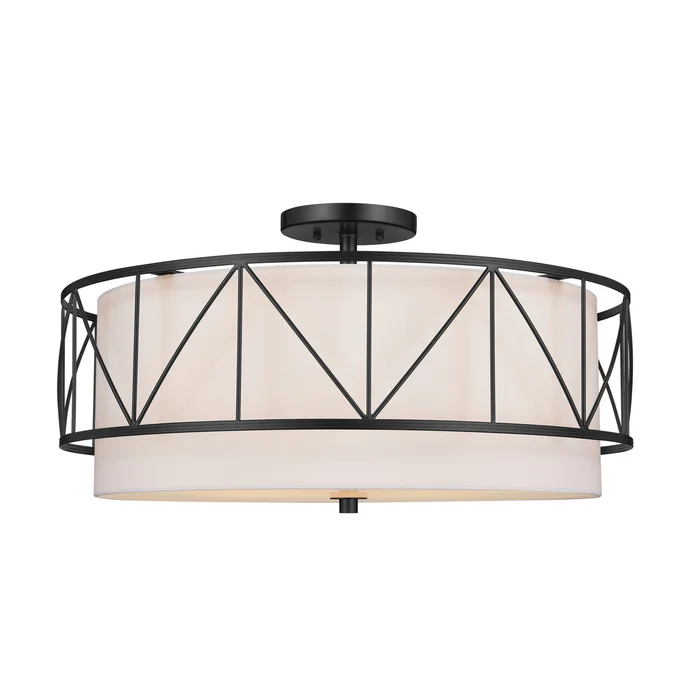 Birkleigh Four Light Semi Flush Mount in Black (12|52076BK)