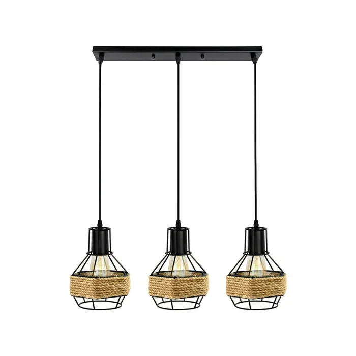 Black Cage 3 Light Pendant