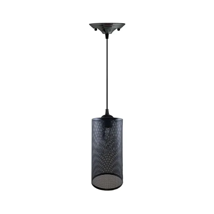 Black Cage Cylinder Pendant Light