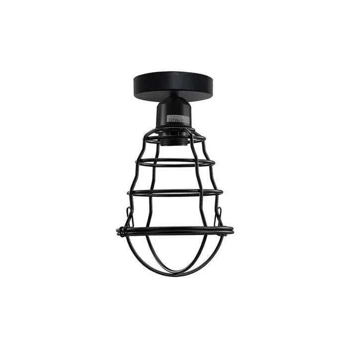 Black Cage Industrial Ceiling Light – Without Bulb