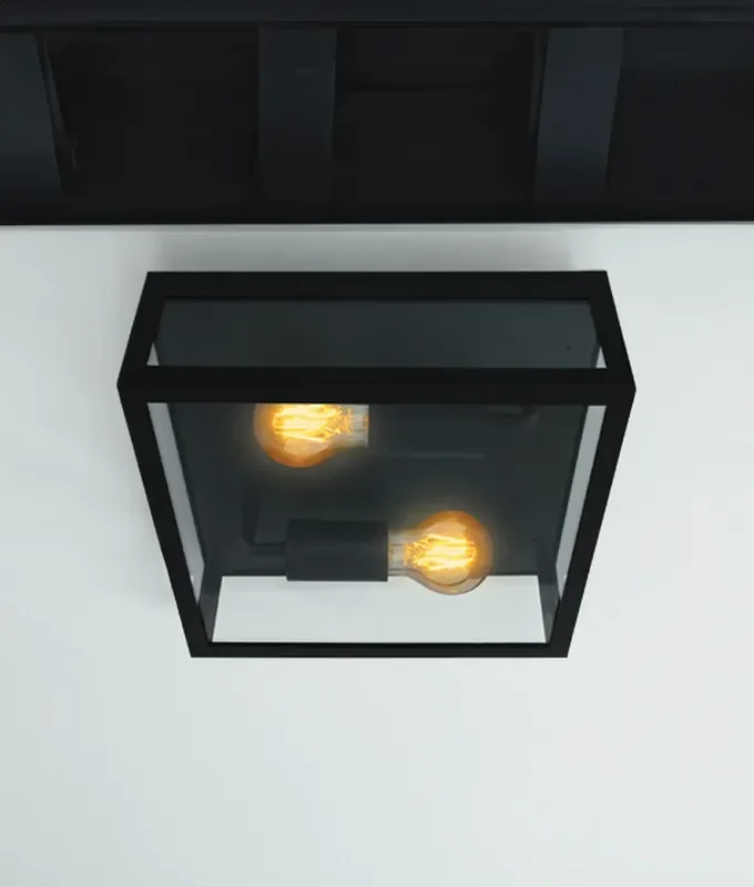 Black Ceiling Mounted Square Box Light