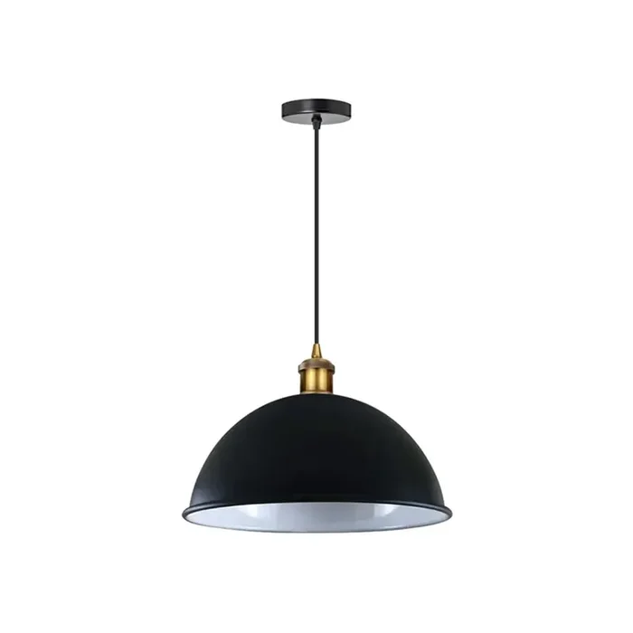 Black Large Dome Pendant Light – Without Bulb