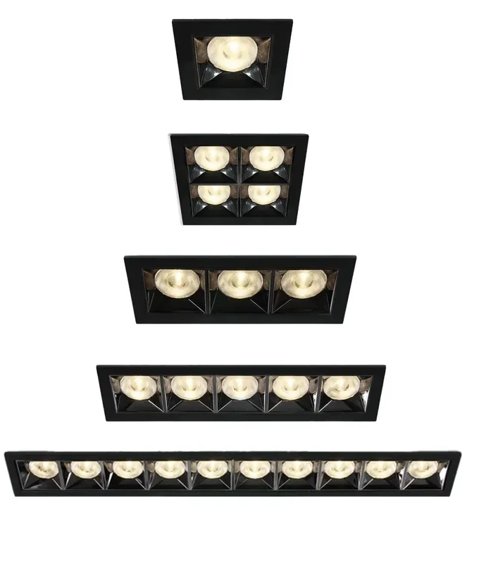 Black Recessed COB LED Spotlights – Dark Chrome Mirror Reflector