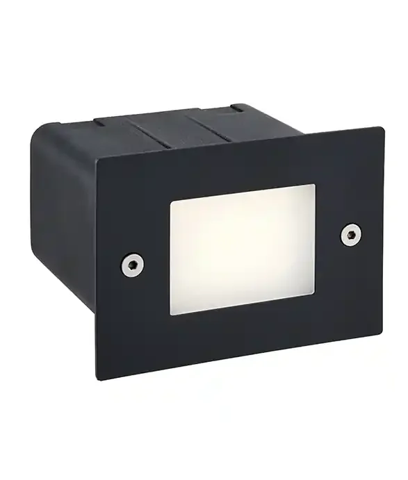 Black Recessed LED Half Brick Light – 4000k
