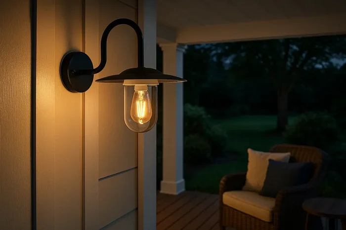 Black Swan Neck with Clear Glass Diffuser – Max 60W E27 – IP44 Rated