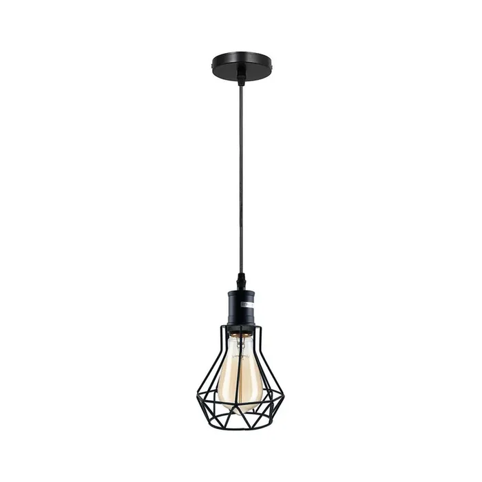 Black Vintage Cage Pendant Light