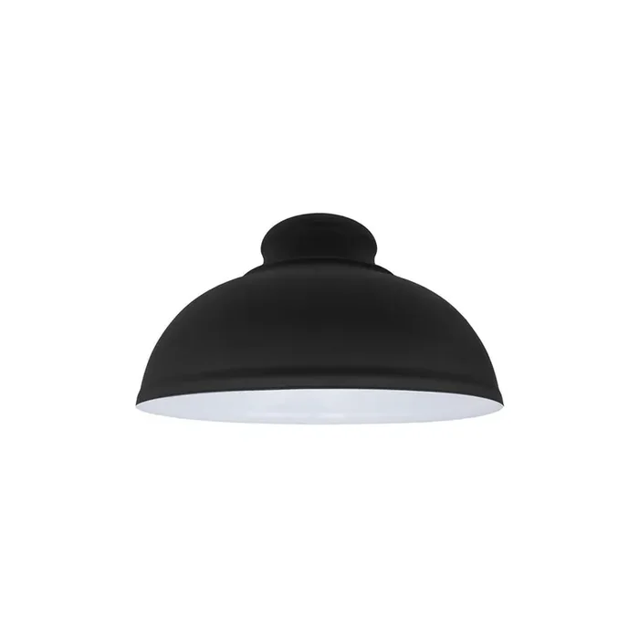 Black (White Inner) Dome Vintage Light Shade – Medium