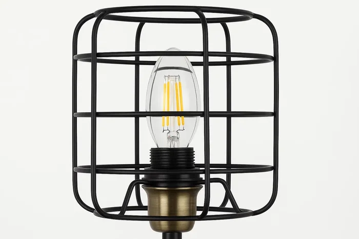 Black with Antique Brass Detail Table Lamp