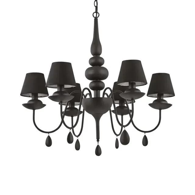 Blanche SP6 6 Light Black with Shade Pendant Light