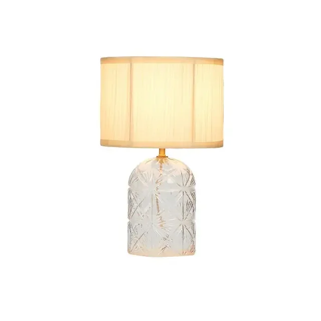 Bloomsberry Cutglass Antique Brass with Buttermilk Shade 25cm Table Lamp