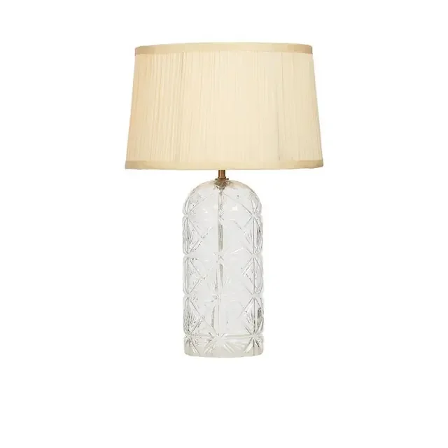 Bloomsberry Cutglass Antique Brass with Buttermilk Shade 35cm Table Lamp