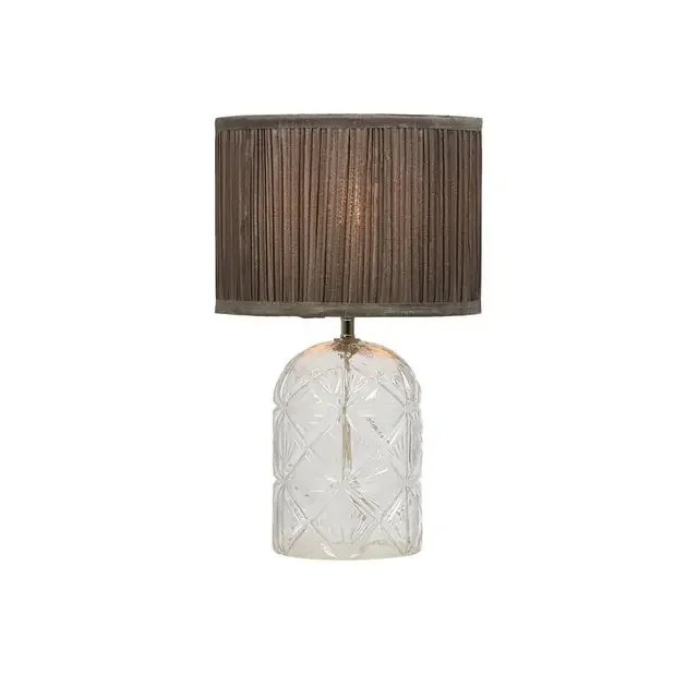 Bloomsberry Cutglass Chrome with Mocha Shade 25cm Table Lamp