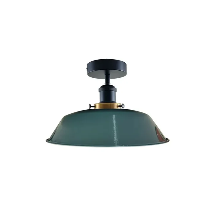 Blue Bowl Industrial Ceiling Light – Flush Mounted