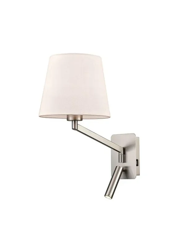 Blyton 2 Light Satin Nickel Bracket Only with USB Adjustable Reading LED Wall Light