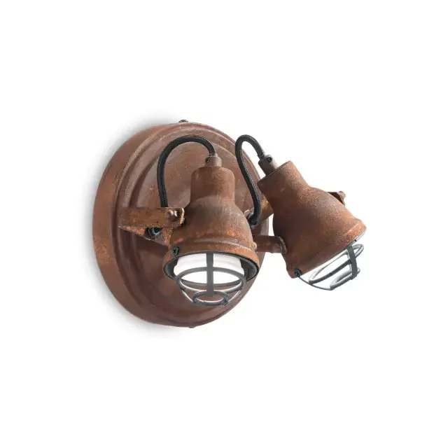 Bob Mini AP2 2 Light Rusty Effect Adjustable Wall Spotlight