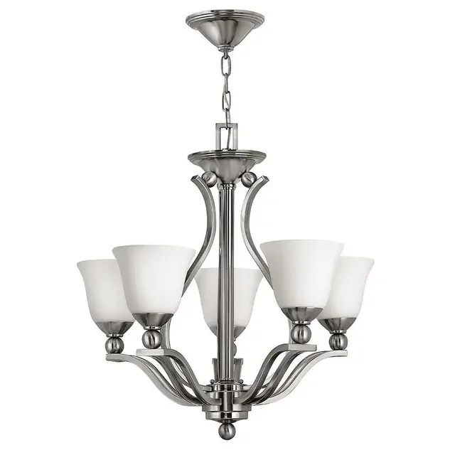 Bolla 5 Light Brushed Nickel Chandelier