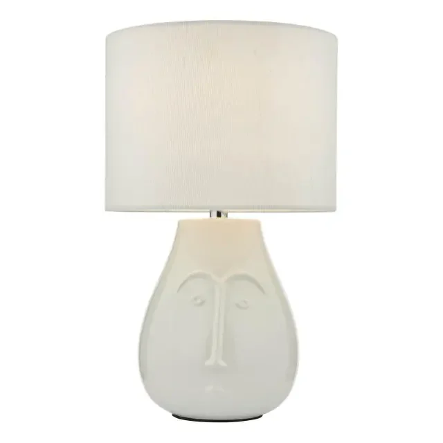 Boris White Ceramic with Shade Table Lamp