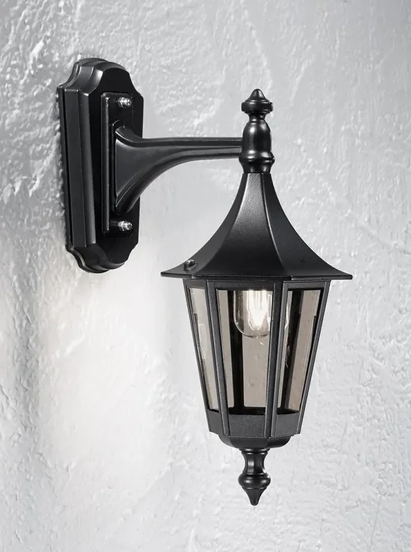 Boulevard Matt Black with Smoked Glass Downward 15W IP43 Wall Light