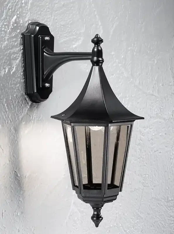 Boulevard Matt Black with Smoked Glass Downward 20W IP43 Wall Light