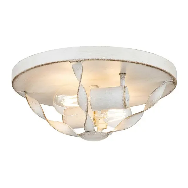 Bradbury 2 Light Antique White Flush Ceiling Light