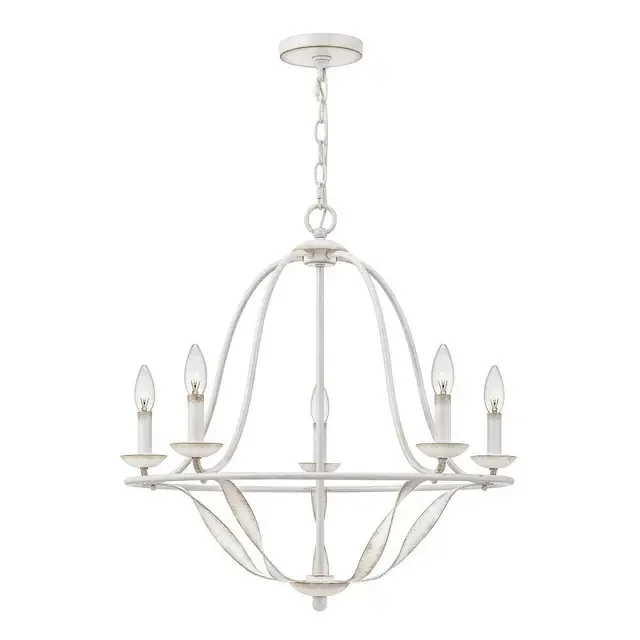 Bradbury 5 Light Antique White Chandelier
