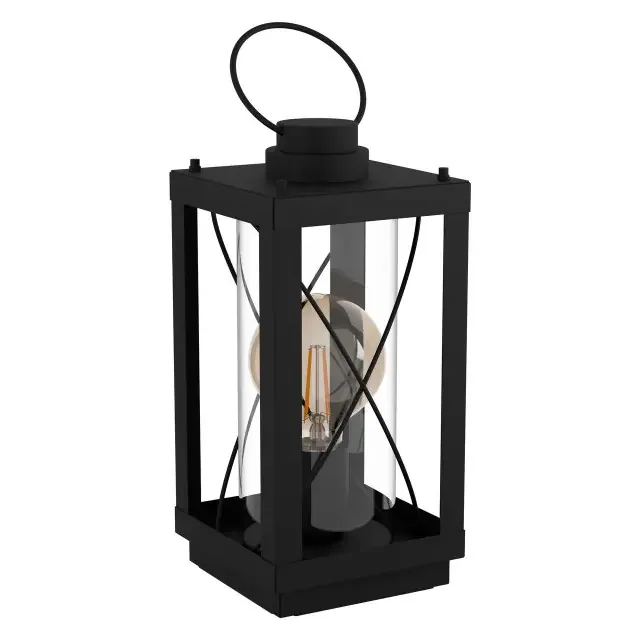 Bradford Black with Clear Glass Latticed Table Lamp
